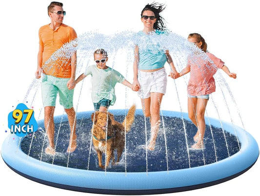 VISTOP Non-Slip Splash Pad for Kids and Dogs - Fun Summer Water Toy