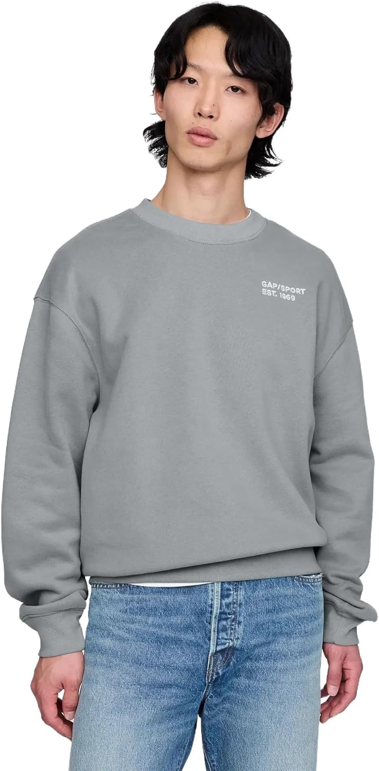GAP mens Mini Logo Crewneck Sweatshirt for Classic Style