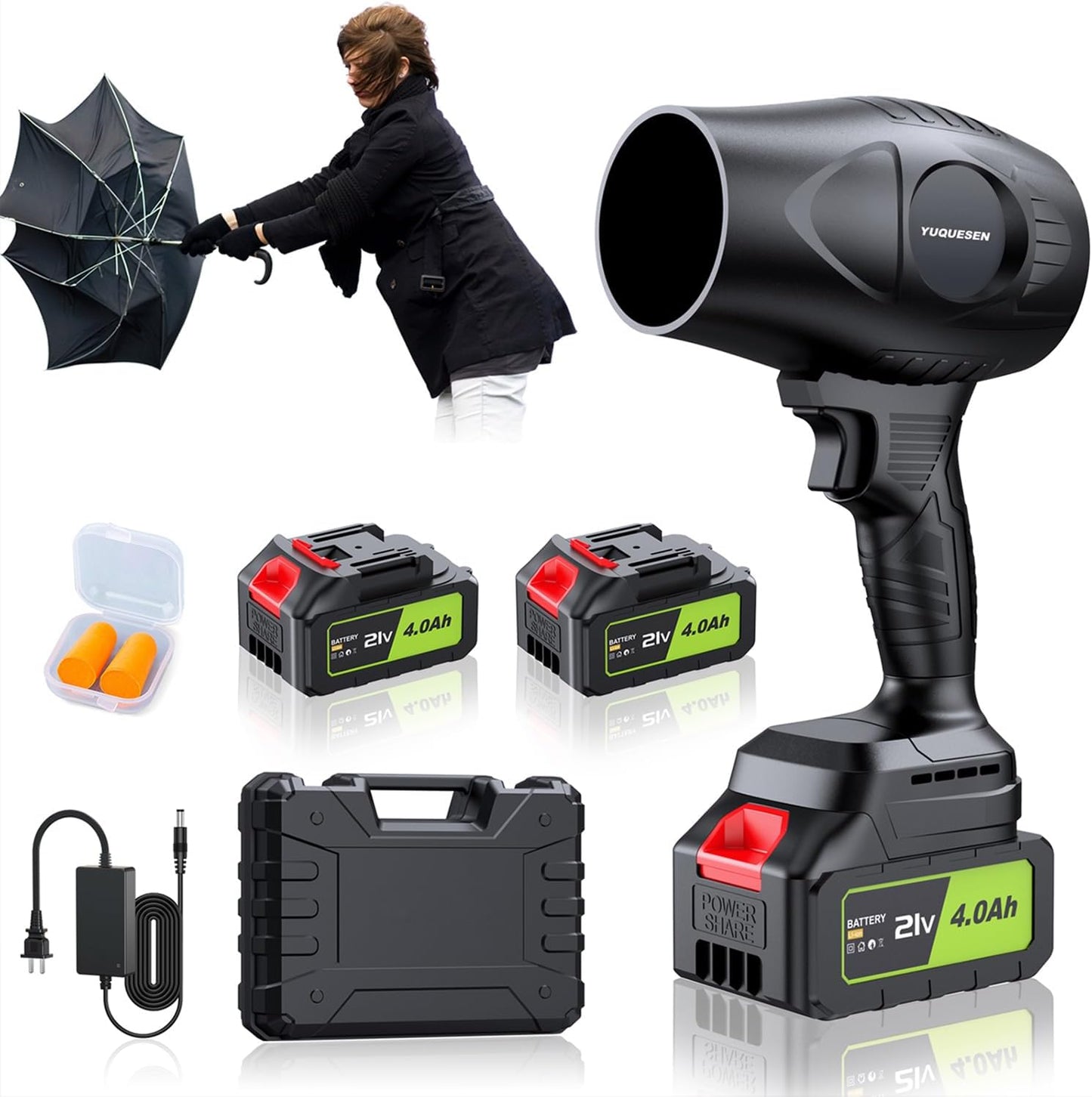 980,000 RPM Cordless Leaf Blower for Efficient Yard Cleaning