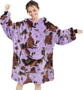 Cozy Purple Cow Hoodie Blanket by KIVEE
