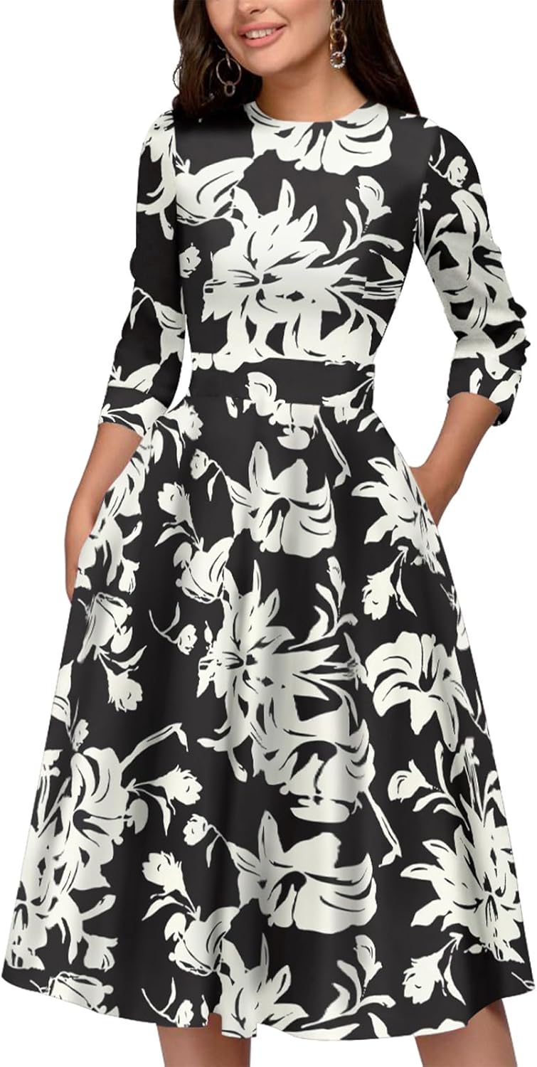 Simple Flavor Women's Floral Vintage Midi Evening Dress Review