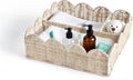 Rattan Divided Scalloped Basket Diaper Caddy - Natural 4-Compartment