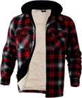 Men's Heavy Sherpa Lined Fleece Plaid Flannel Jacket Plus Size S-5XL