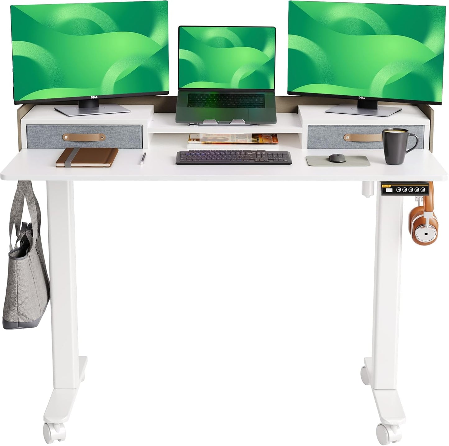 Claiks Electric Standing Desk with Drawers and Adjustable Height