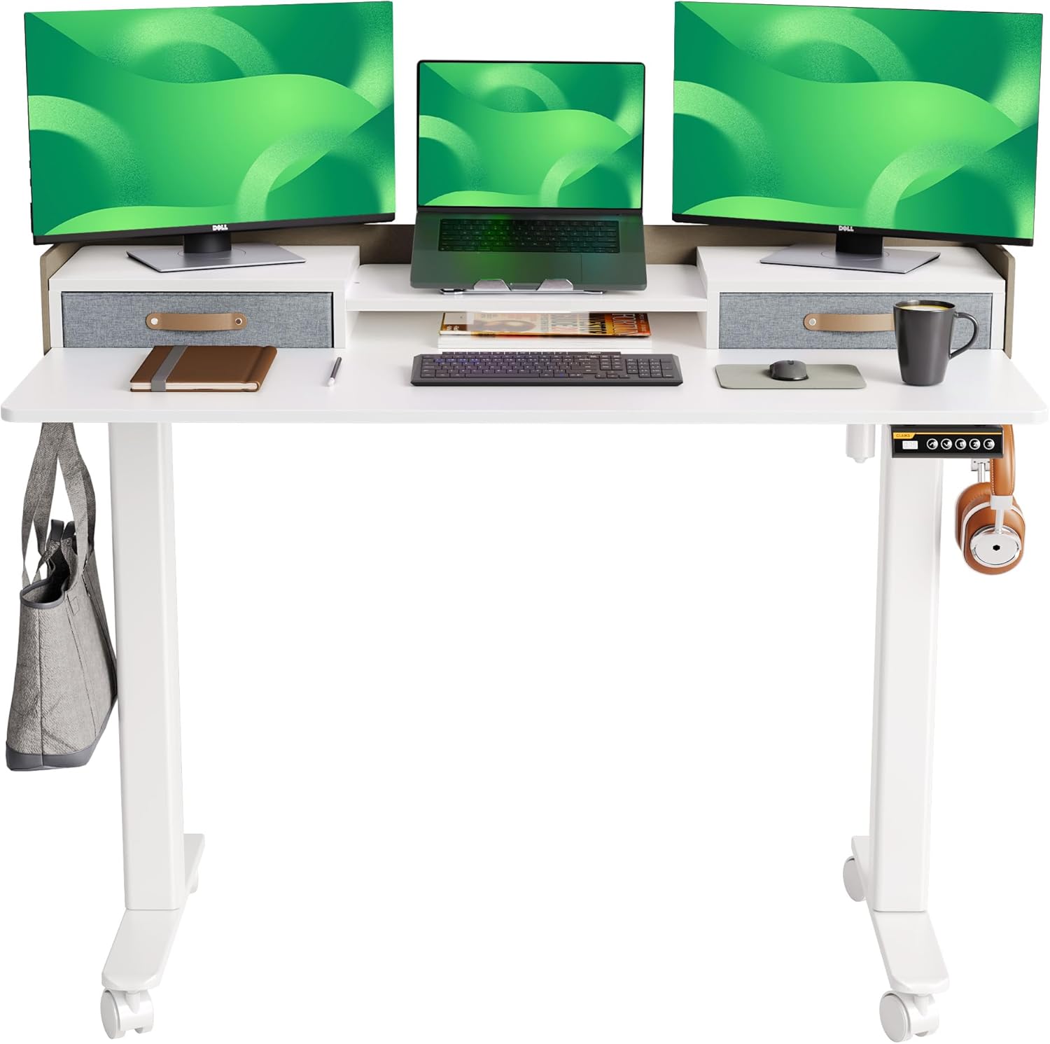Claiks Electric Standing Desk with Drawers and Adjustable Height