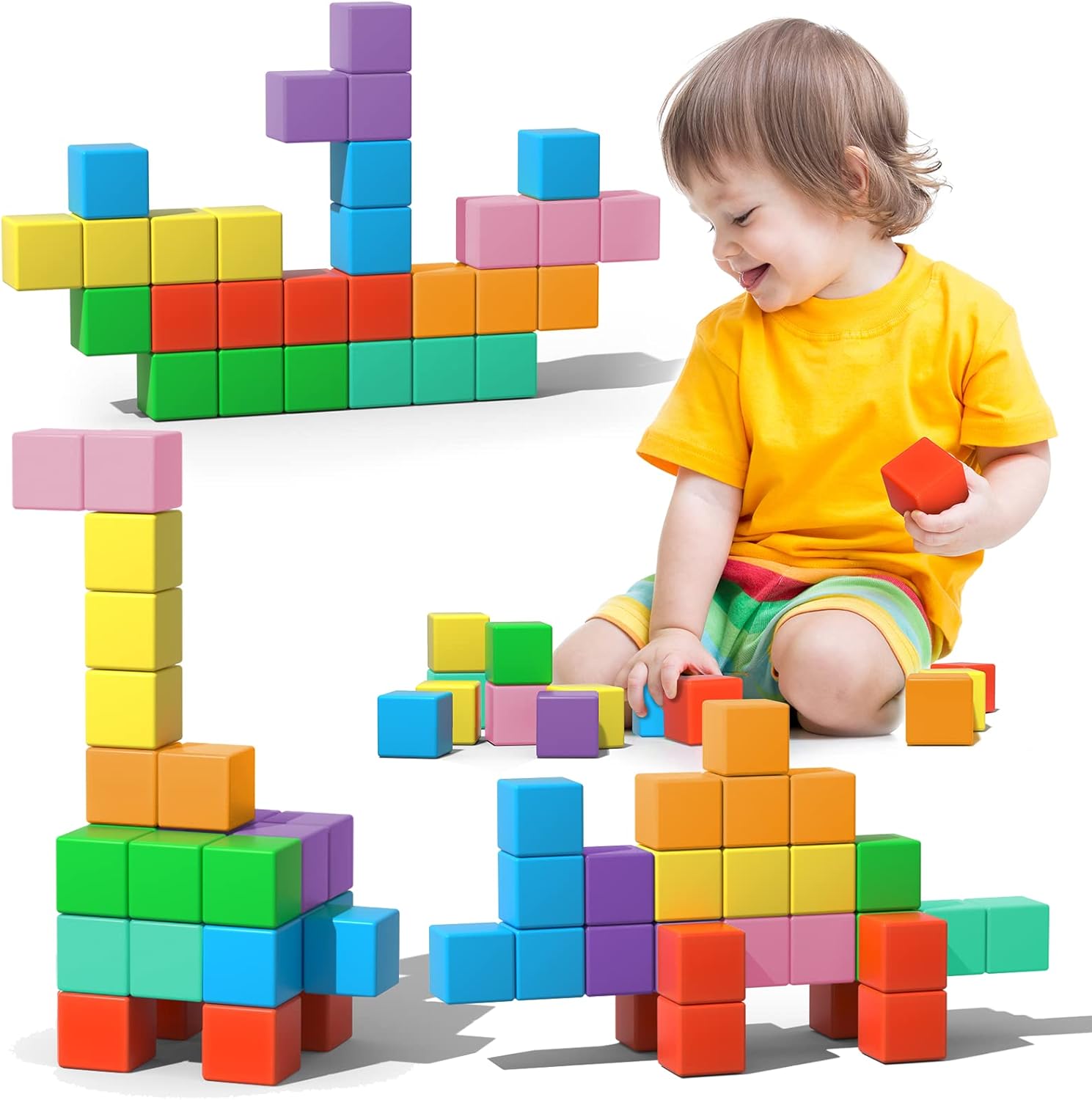 Large Magnetic Blocks Travel Set for Toddlers 3-5 Years Old
