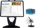 Large Tablet POS Stand with Weighted 8in Base - Rotating Swivel Stand