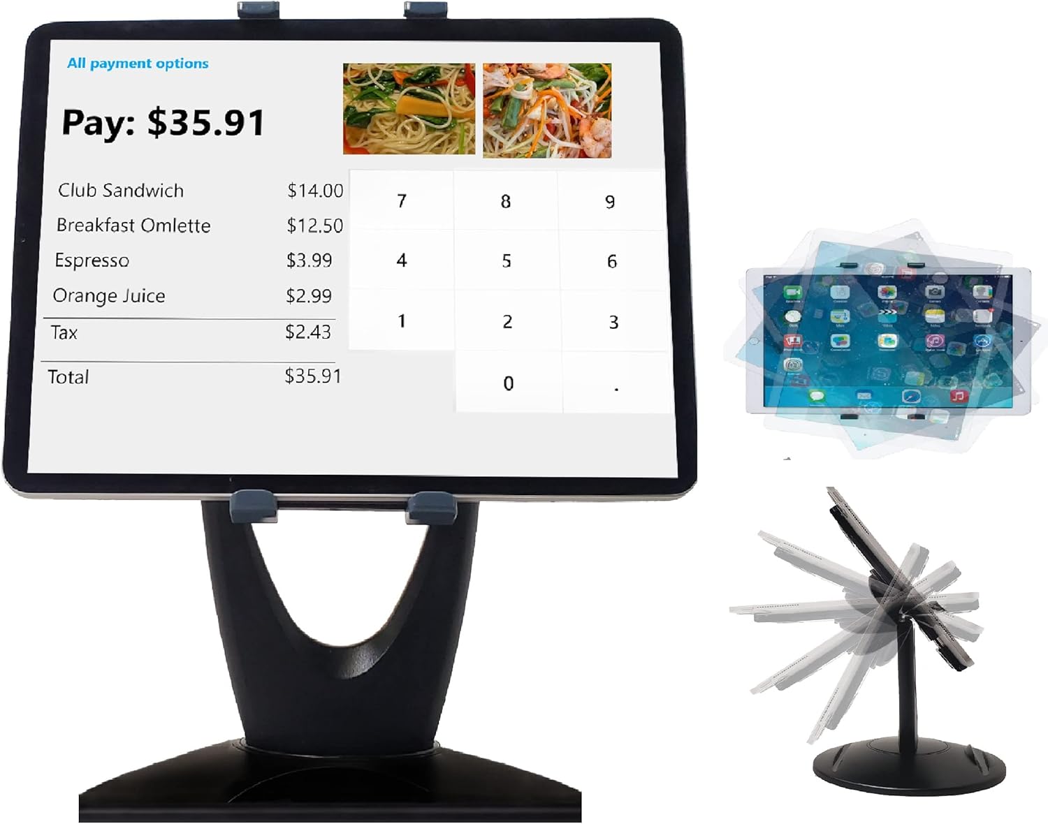 Large Tablet POS Stand for Retail Kiosk and Office Use