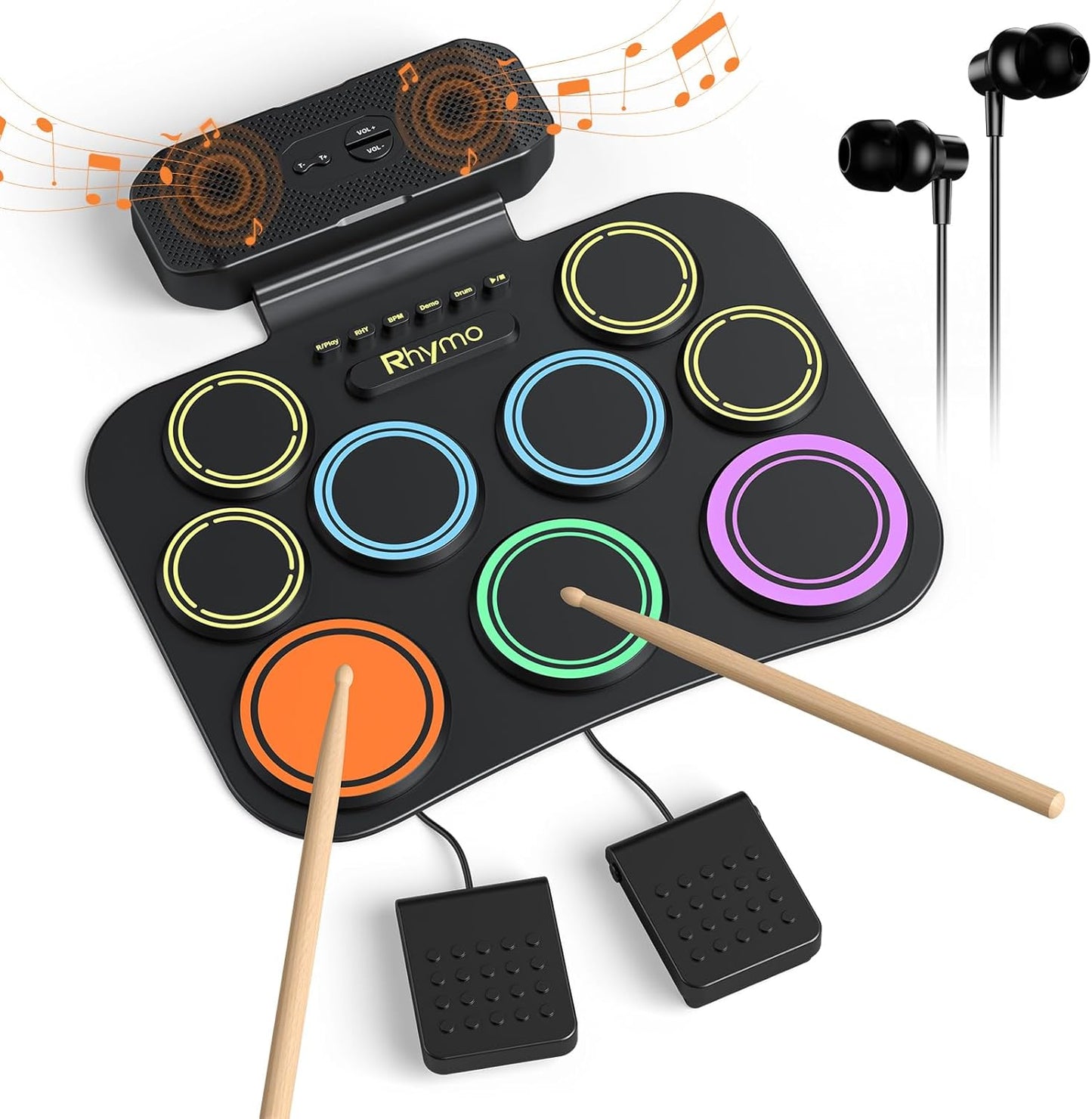 Rhymo Electronic Drum Set for Kids - 9 Pads Portable Fun