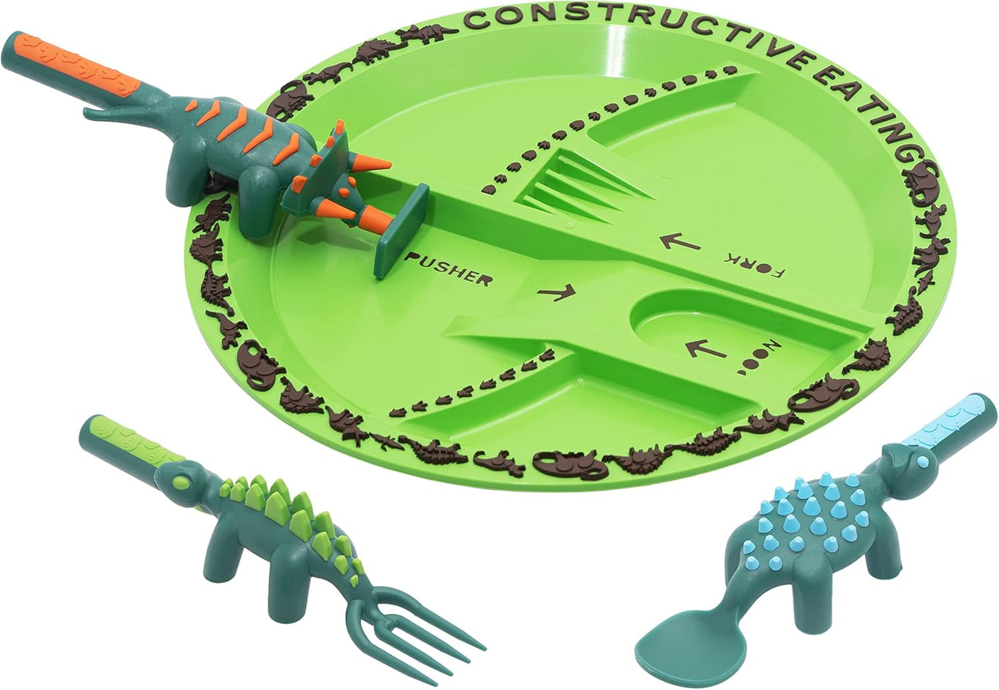 Constructive Eating Plate and Utensils Set for Toddler Dining Fun