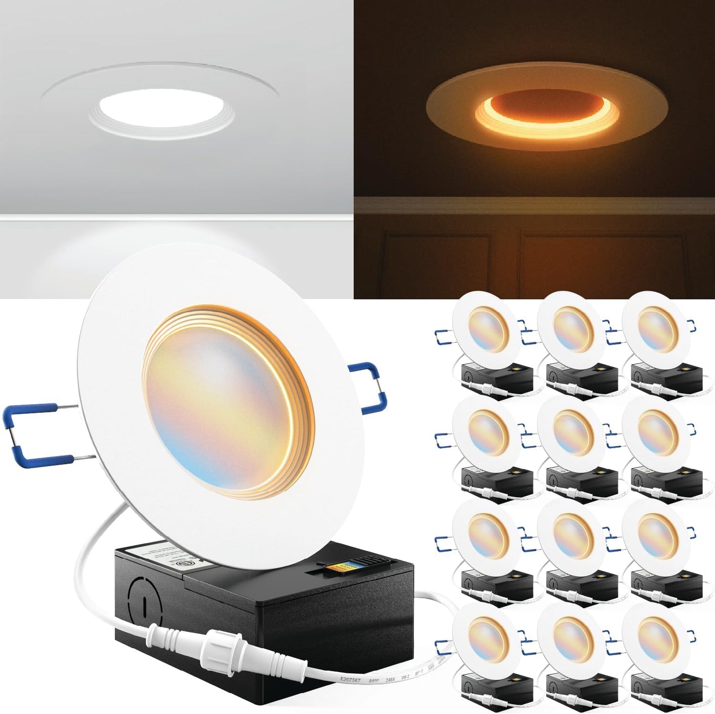 10W 4 Inch LED Recessed Lighting Slim Baffle Retrofit Night Light