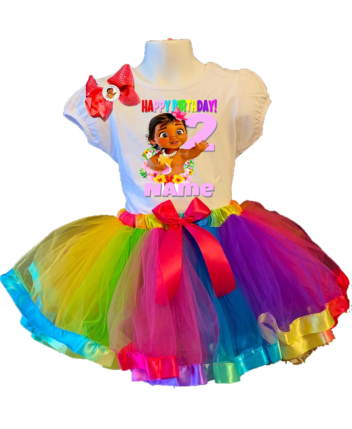 Moana Birthday Rainbow Outfit for Your Little Princess Party
