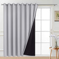 Yakamok Extra Wide 100% Blackout Curtains for Patio Door - Light Grey