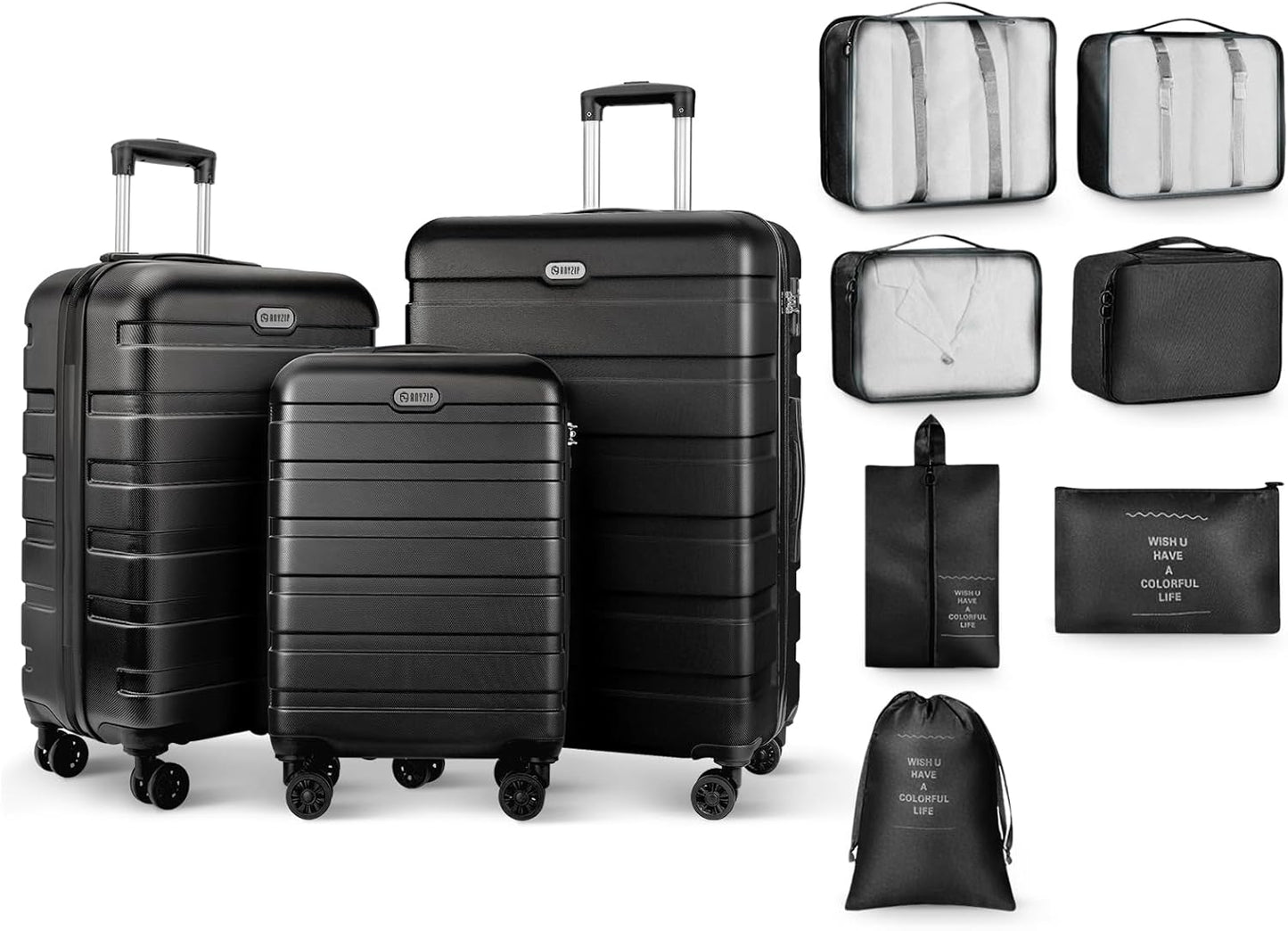 AnyZip Luggage Sets 10 Piece Hardshell Suitcase Set for Travel