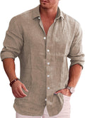 COOFANDY Men's Casual Button Down Linen Chambray Shirt (Style T9SY)