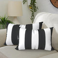 Pack of 2 Waterproof Outdoor Lumbar Pillow Covers 12 x 20 in - Cabana