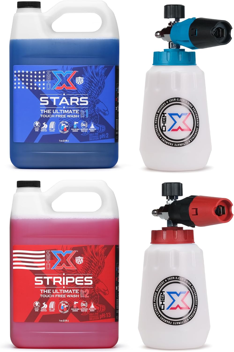 Chem-X Stars and Stripes Ultimate Touch Free Vehicle Wash Kit