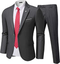 MY'S Men's 2 Piece Slim Fit Suit One Button Jacket Pants Set - Sleek 4