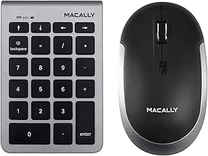 Macally Wireless Numeric Keypad and Quiet Mouse for Easy Data Entry