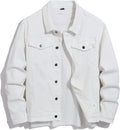 Denim Jacket for Men - Stretch Slim Fit Ripped Trucker Coat