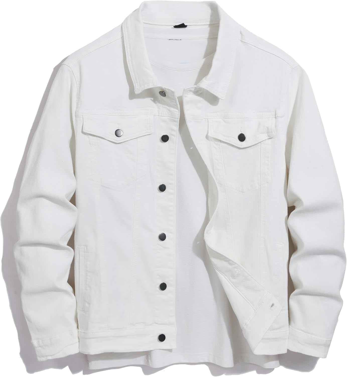 Denim Jacket Men Slim Fit Ripped Trucker Coat for Fashion