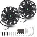 7 Inch Universal Slim Push Pull Radiator Cooling Fan 12V 80W Set of 2