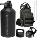 OneTigris Tactical Half Gallon Water Bottle with Straw - Long Cold