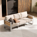 Outdoor Aluminum Patio 3-Seat Sofa - Rust-Resistant, Washable Cushions