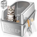 XXL Stainless Steel Sifting Litter Box with Lid - Odor Control