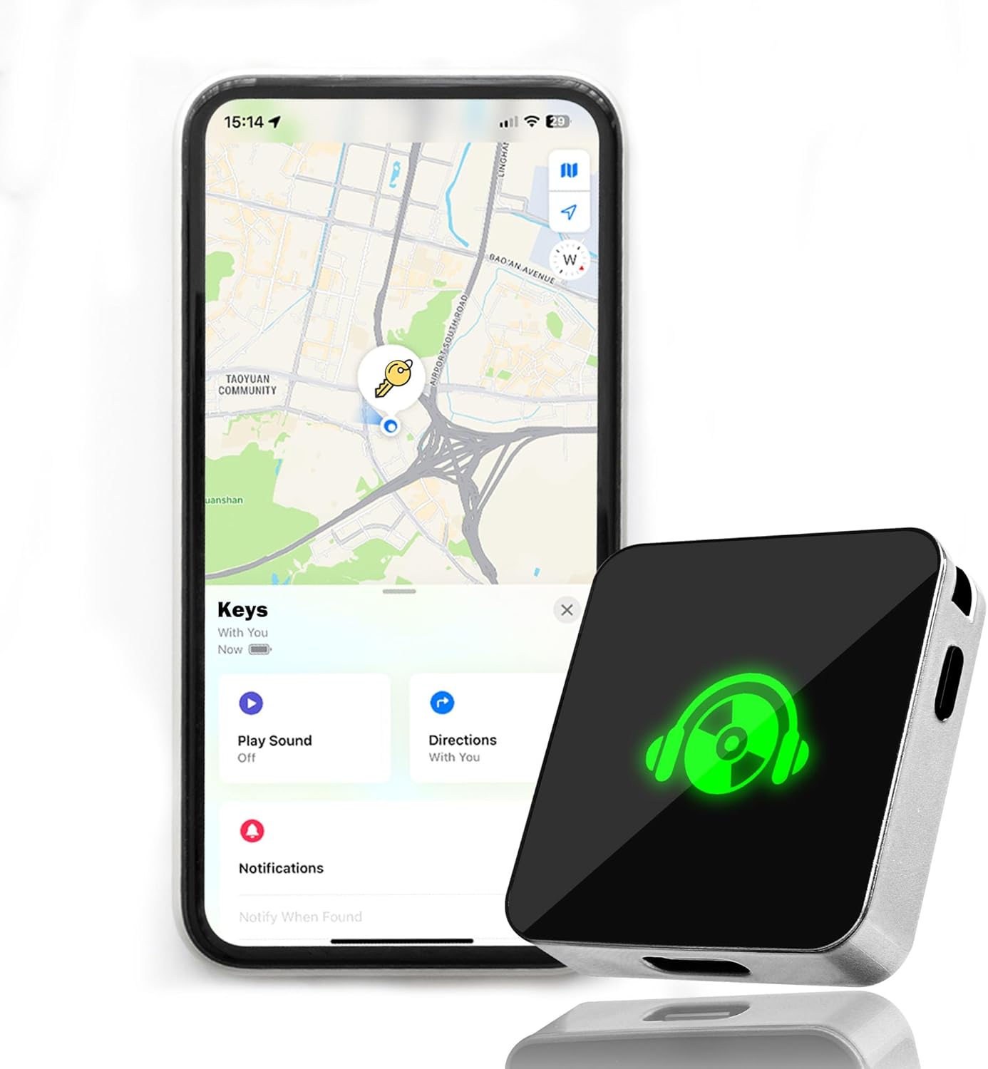 SEINXON Bluetooth Key Finder: Apple Find My Compatible, Water Resistant, RGB Flashlight