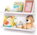 Picture Ledge Shelf for Wall 24 in Solid Pine Wood - 2 Pack Nursery