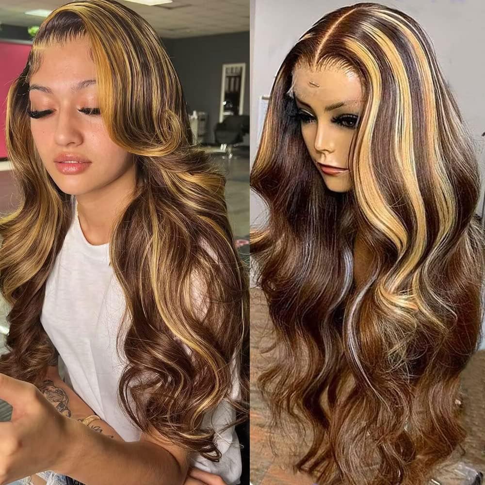 Ombre Lace Front Wig Human Hair 22 Inch Body Wave Style
