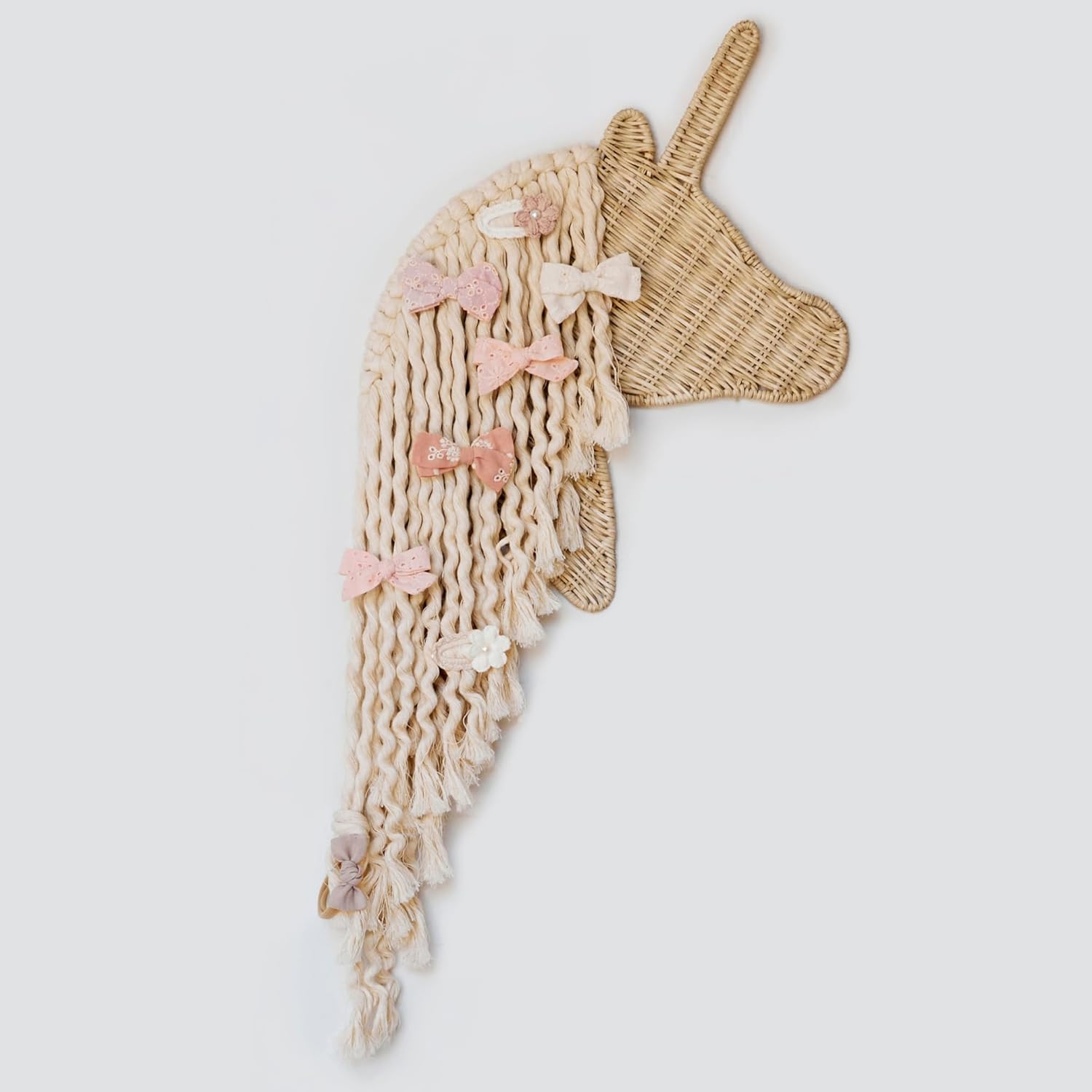 Bowie the Unicorn Rattan Hair Bow Holder for Girls' Rooms