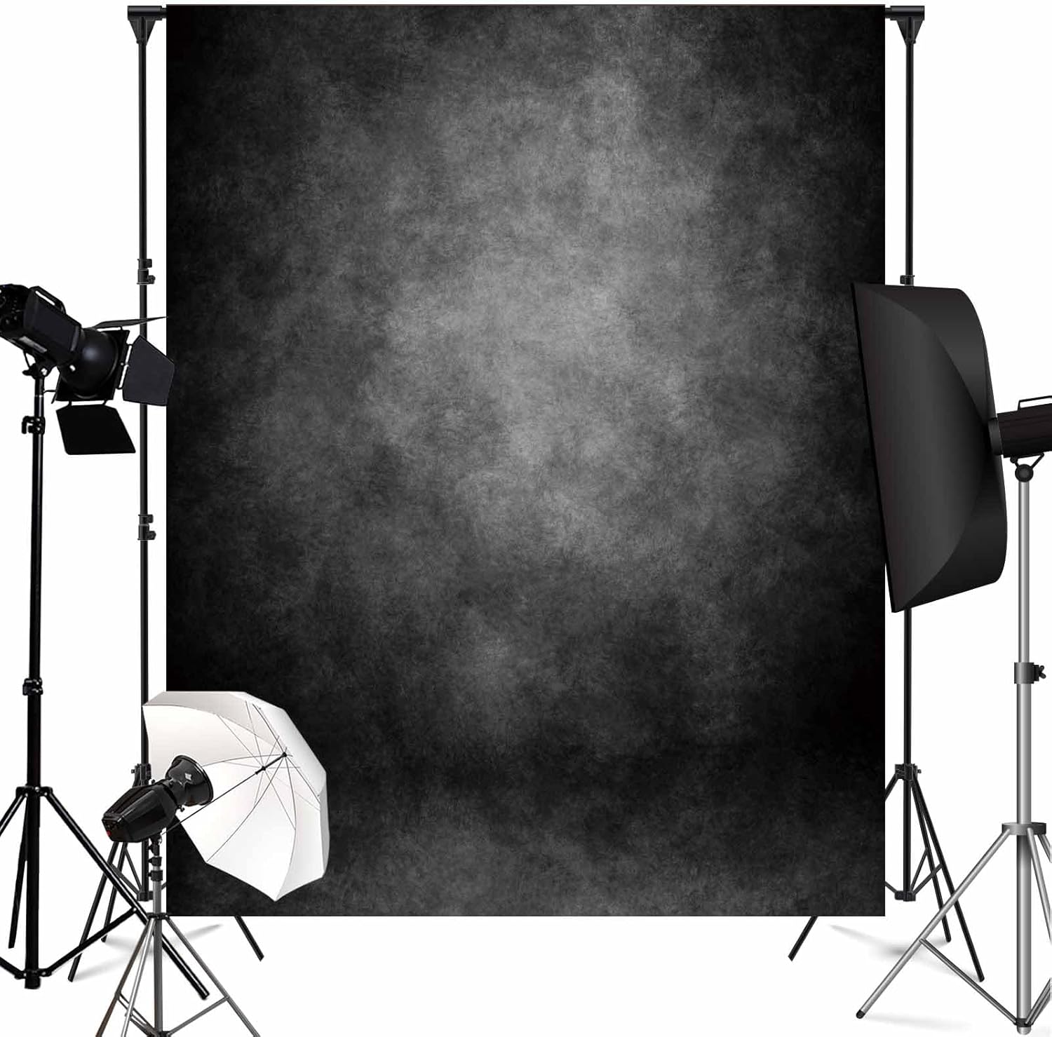 8x10ft Black Backdrop for Photoshoot and Portrait Photography