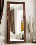Full Length Mirror 71in x 30in Solid Wood Frame - Large Floor Mirror