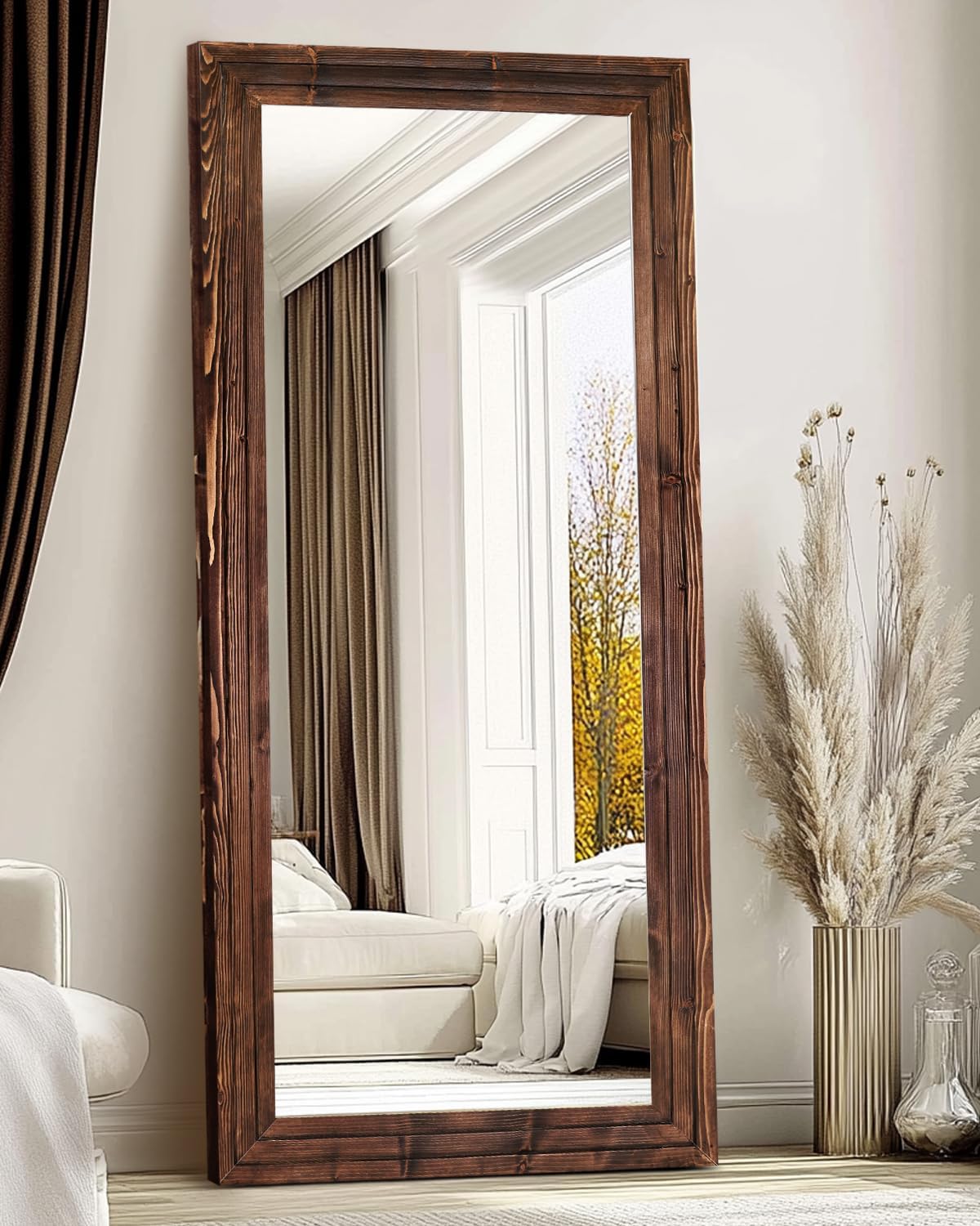 Full Length Mirror 71in Solid Wood Frame for Any Room Decor