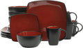 Gibson Elite Soho Lounge Square 16-Piece Dinnerware Set - Modern