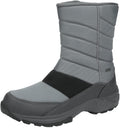 SILENTCARE Mens Winter Mid-Calf Snow Boot - Warm Waterproof Slip On