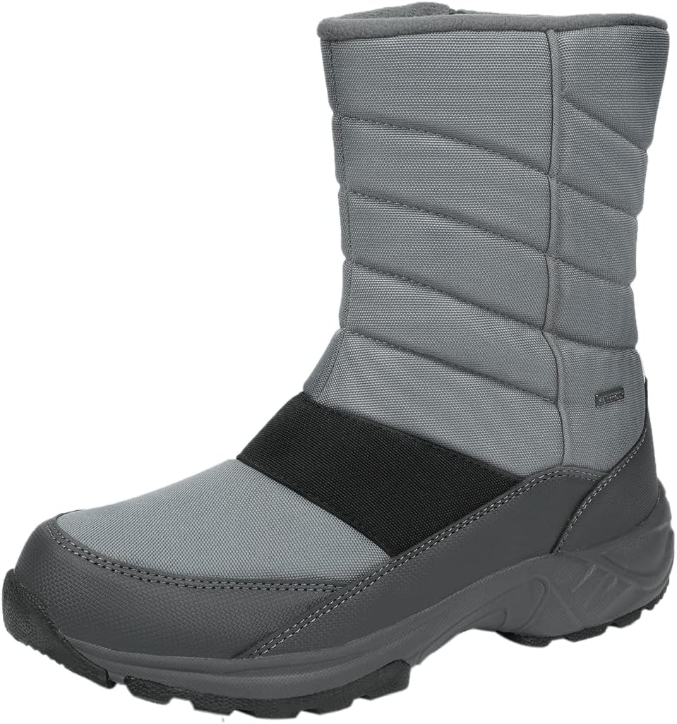 SILENTCARE Mens Winter Mid-Calf Snow Boot for Outdoor Activities