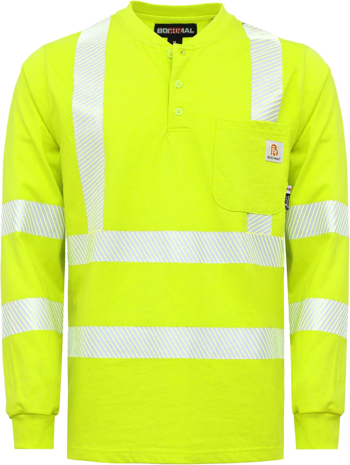 BOCOMAL FR Shirts High Visibility Reflective Flame Resistant Safety