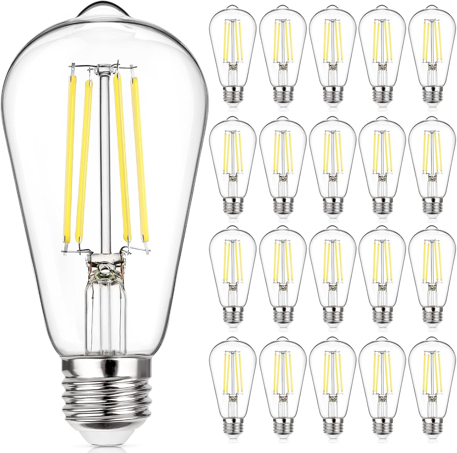 Vintage LED Edison Bulbs - Dimmable 60W Equivalent 20-Pack