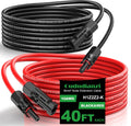 Solar Extension Cable 40Ft 10AWG - Durable PV Wire Set of 2
