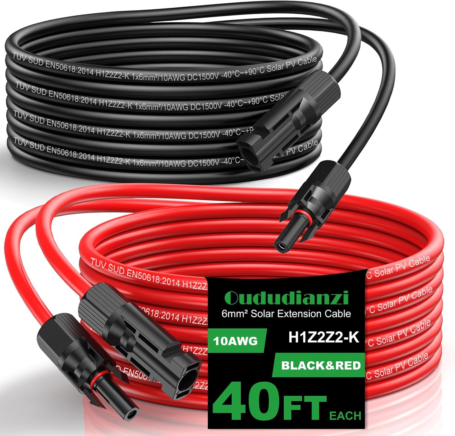Oududianzi Solar Extension Cable 40Ft for Efficient Power Use