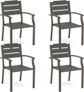 Outdoor Dining Chairs Patio Set of 4 - All-Weather Stackable Seating