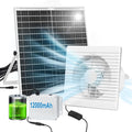 Solar Exhaust Fan 22W with 12000mAH Battery - Continuous Ventilation