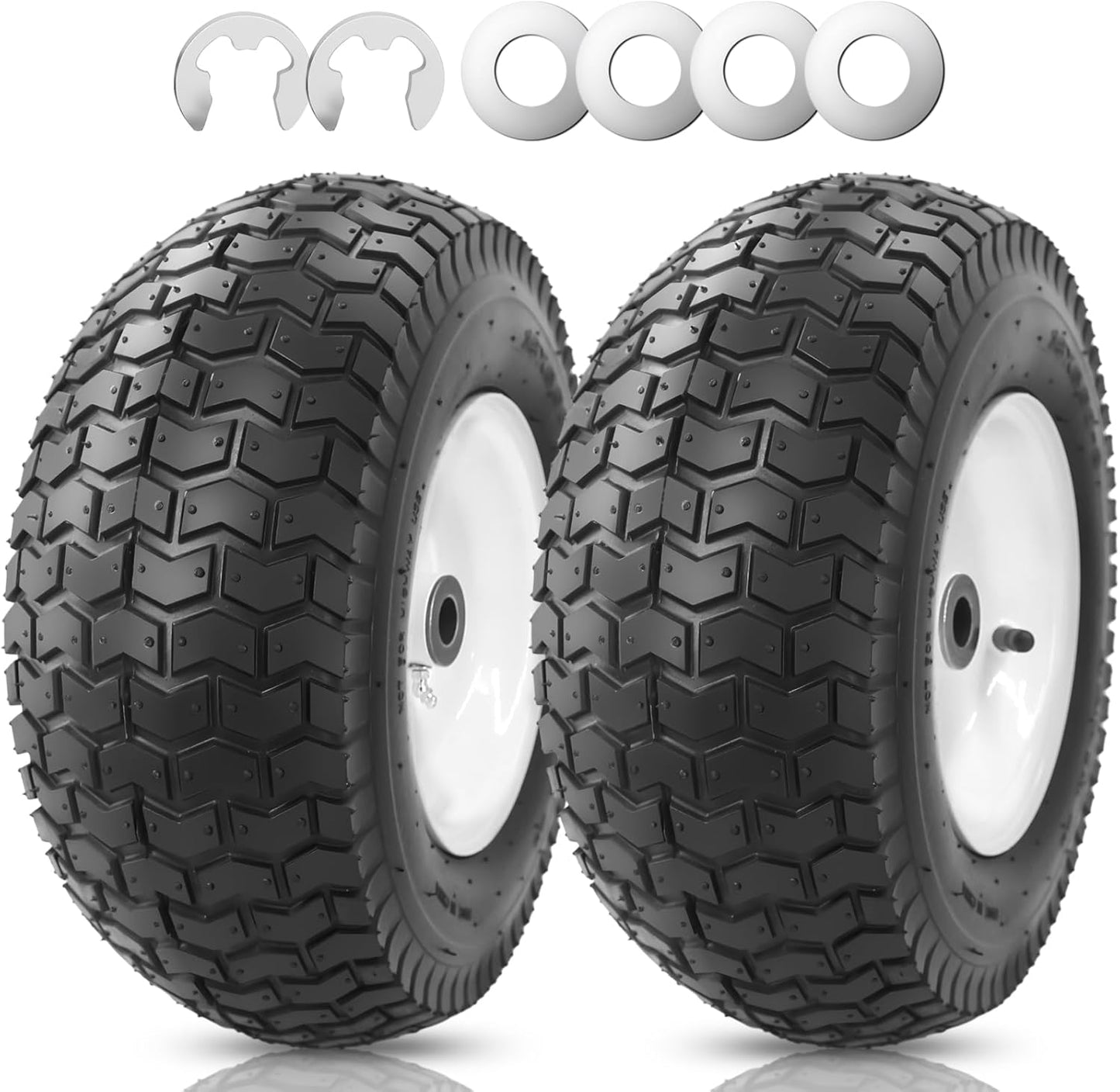 15x6.00-6 Lawn Mower Front Tire with Tube and Rim for Mowers