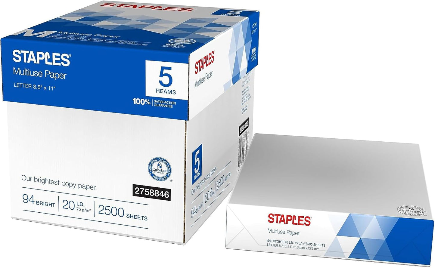 Staples Multiuse Copy Paper 8.5 in x 11 in 20 lbs 94 Brightness