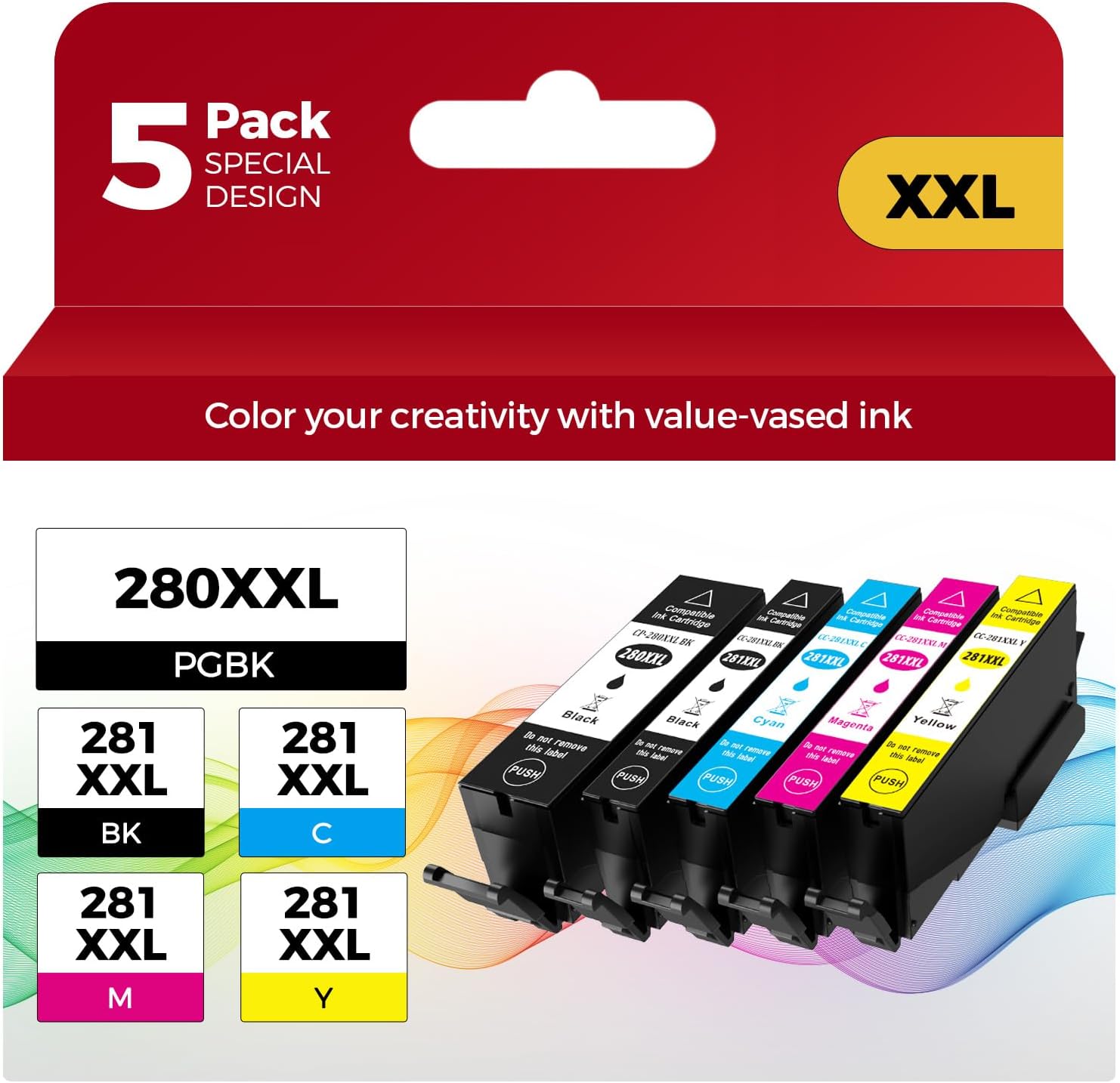 PGI-280XXL/CLI-281XXL Compatible Ink Cartridge Replacement Pack