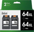 Valuetoner Replacement for HP 64XL Black Ink Cartridge 2-Pack - High