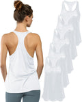 Women's 5 Pack Everyday Flowy Racer Back Tank Tops - Value Pack Basics